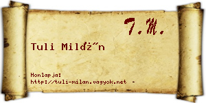 Tuli Milán névjegykártya